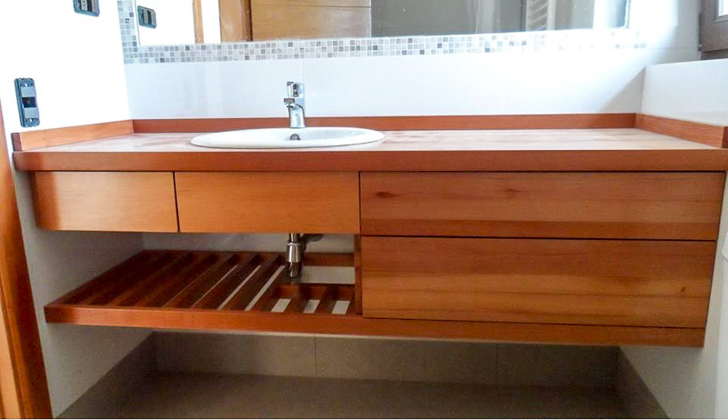 tocador de madera para baño
