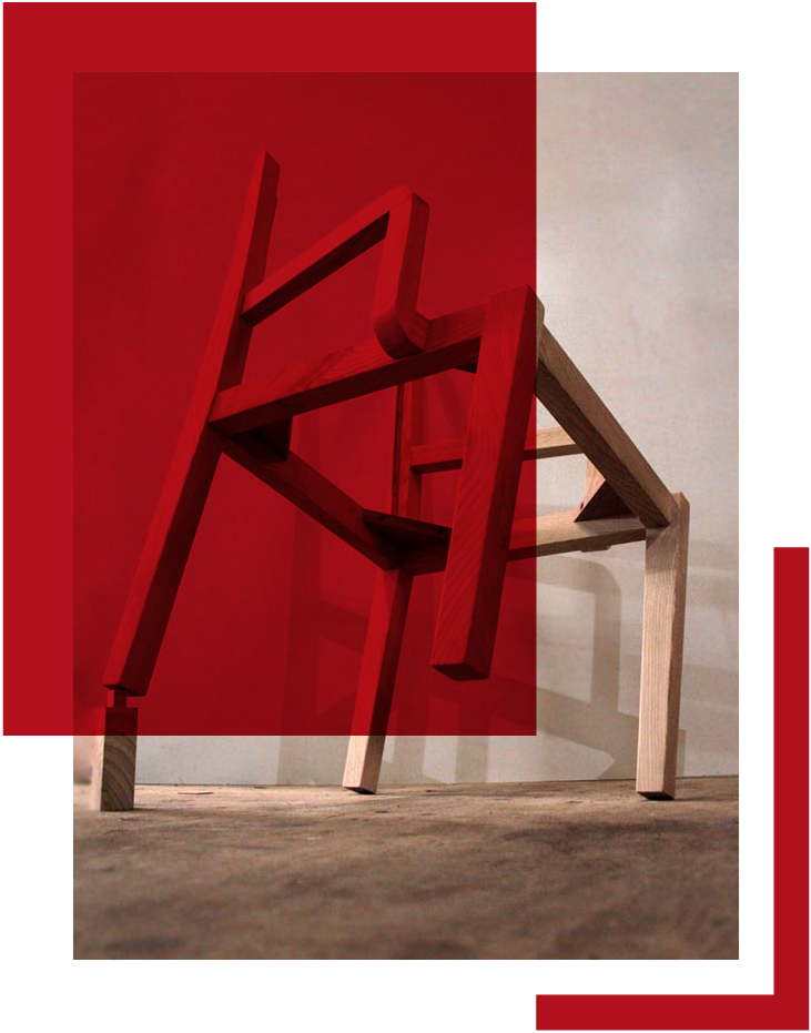 silla rústica de madera